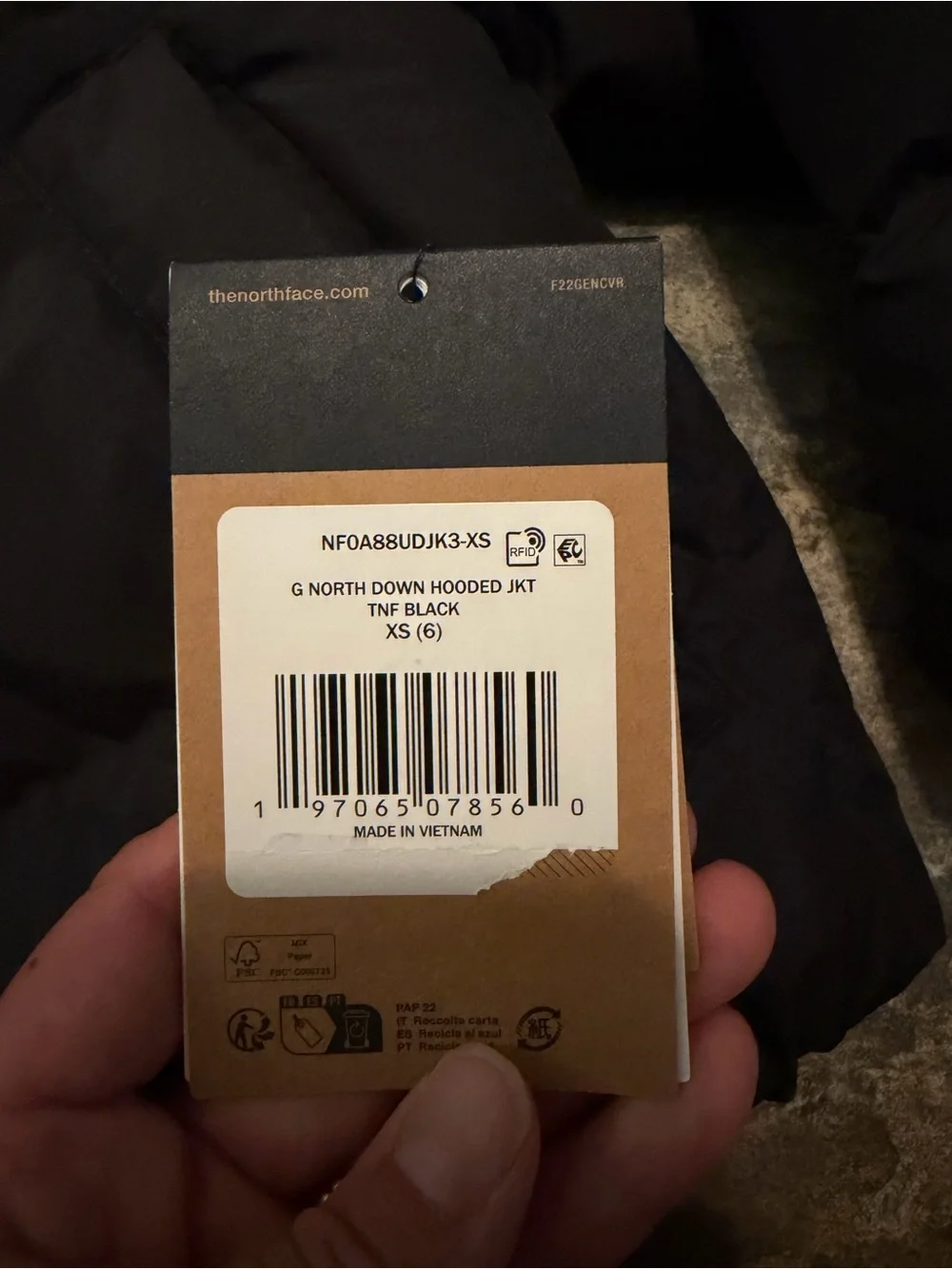 The North Face Kids Black Hooded Puffer Coat